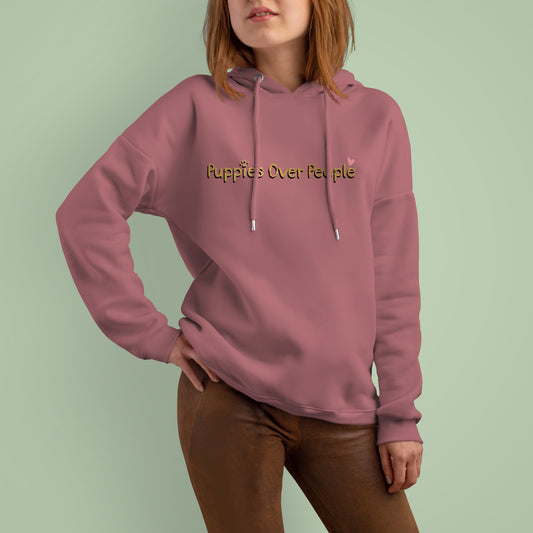 DOUBLE FABRIC HOODIE WITH SELF COLOURED DRAW CORD. Custom printed with P-O-P Gold text