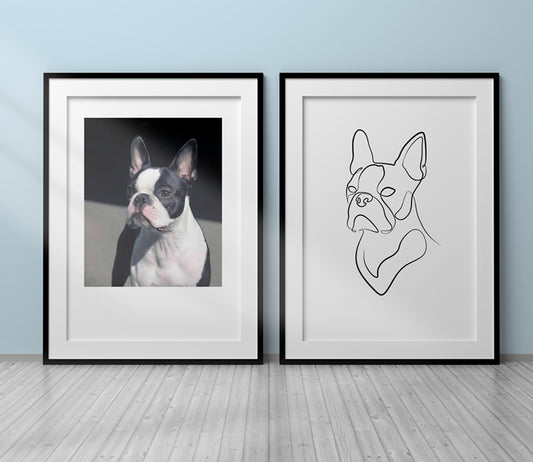 Personalised dog Illustration prints by @malena_lineart